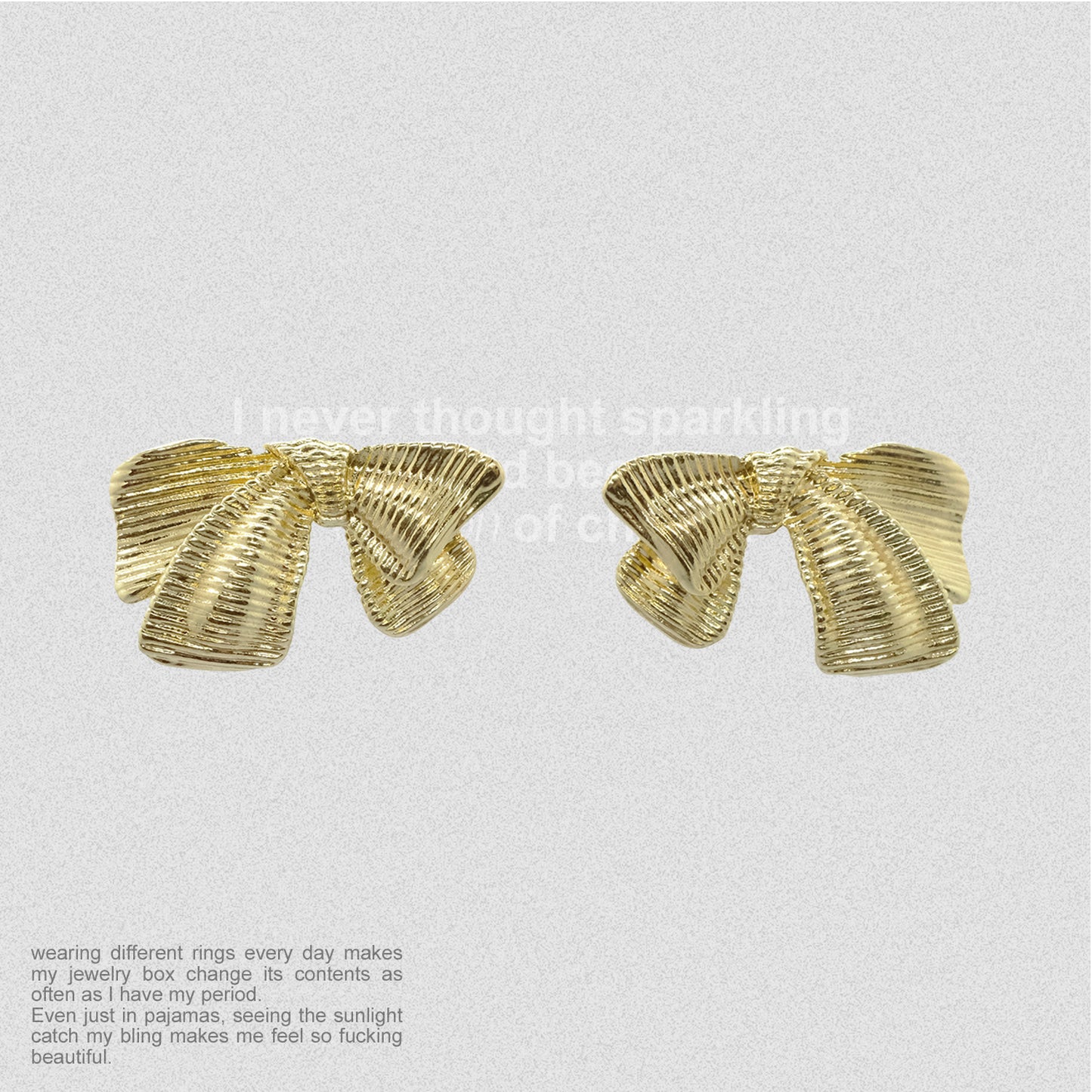 Golden bow earrings