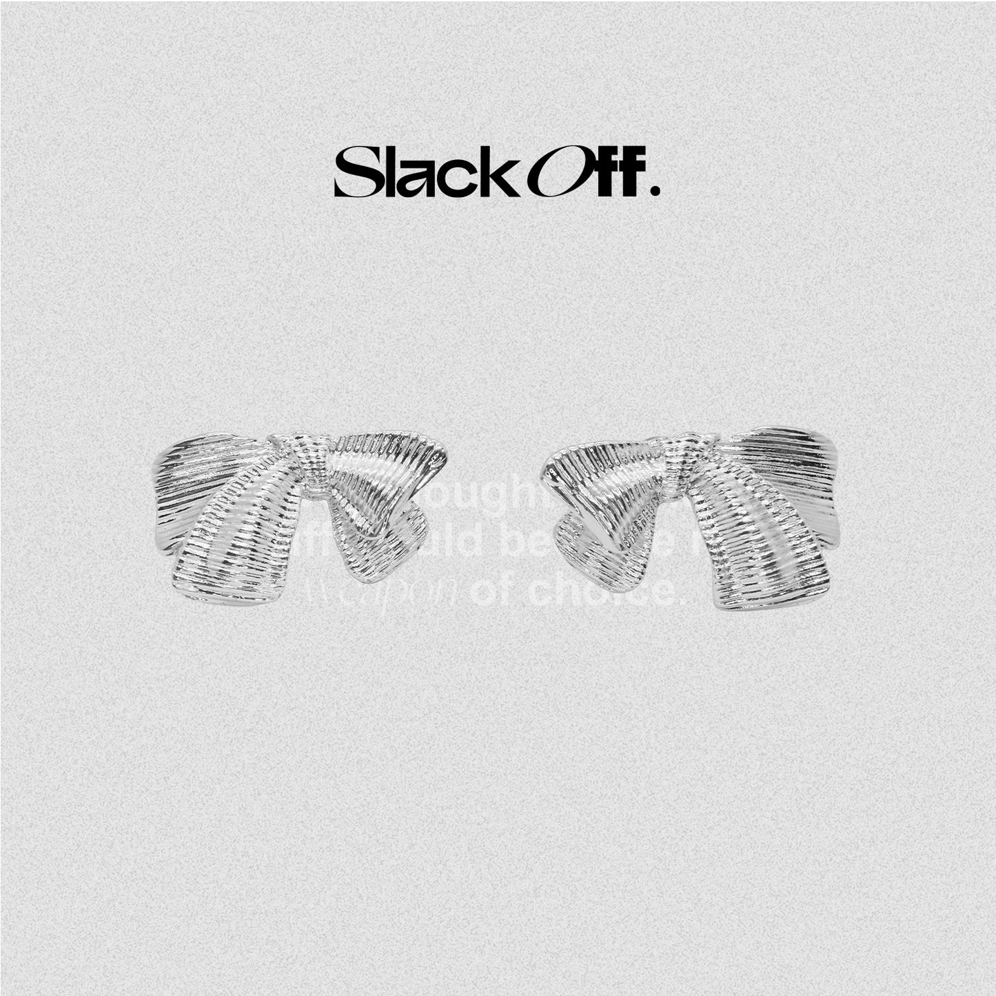 Silver bow earrings