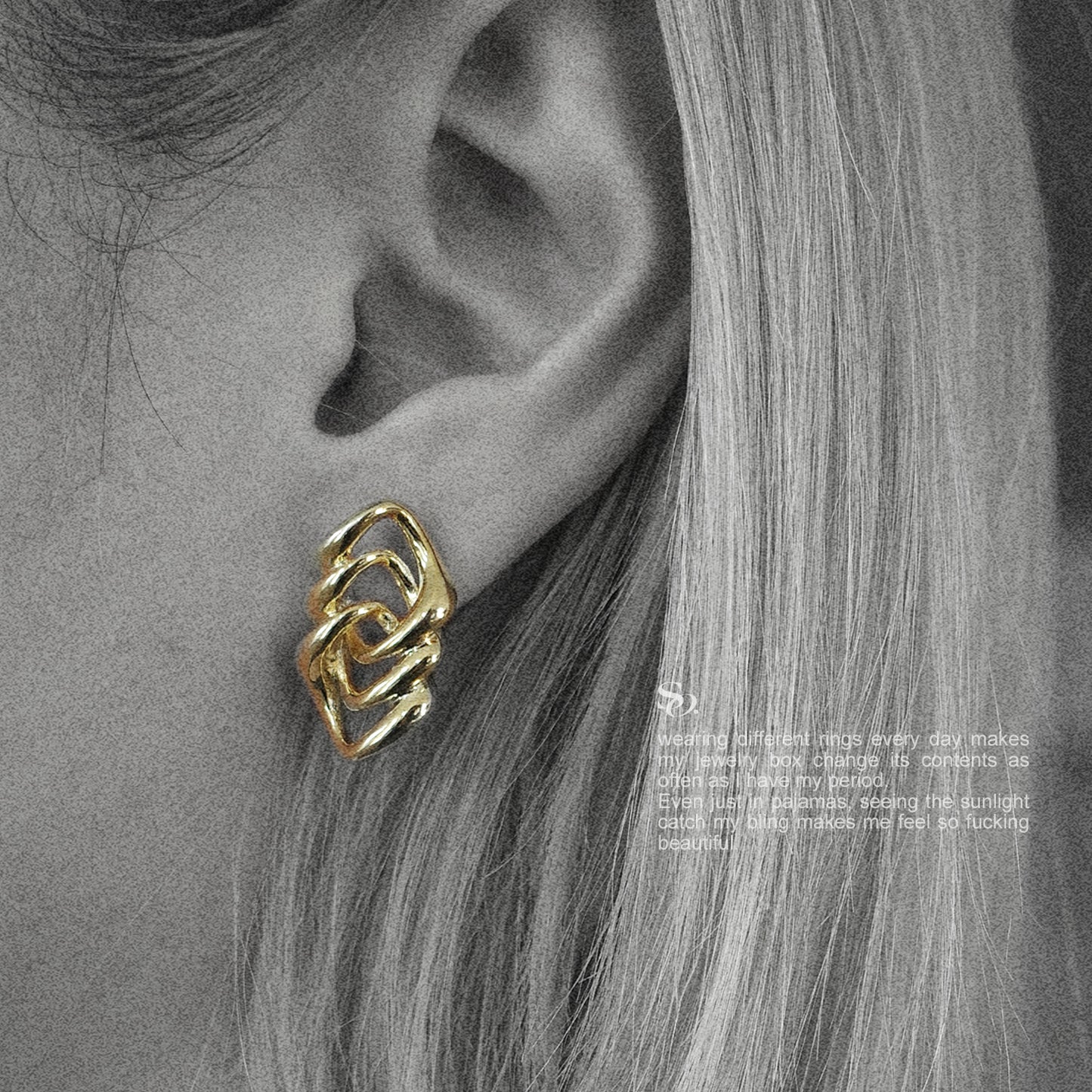 Golden wrapped earrings