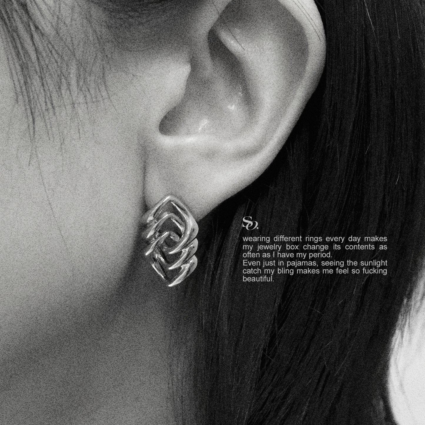 Silver wrapped earrings