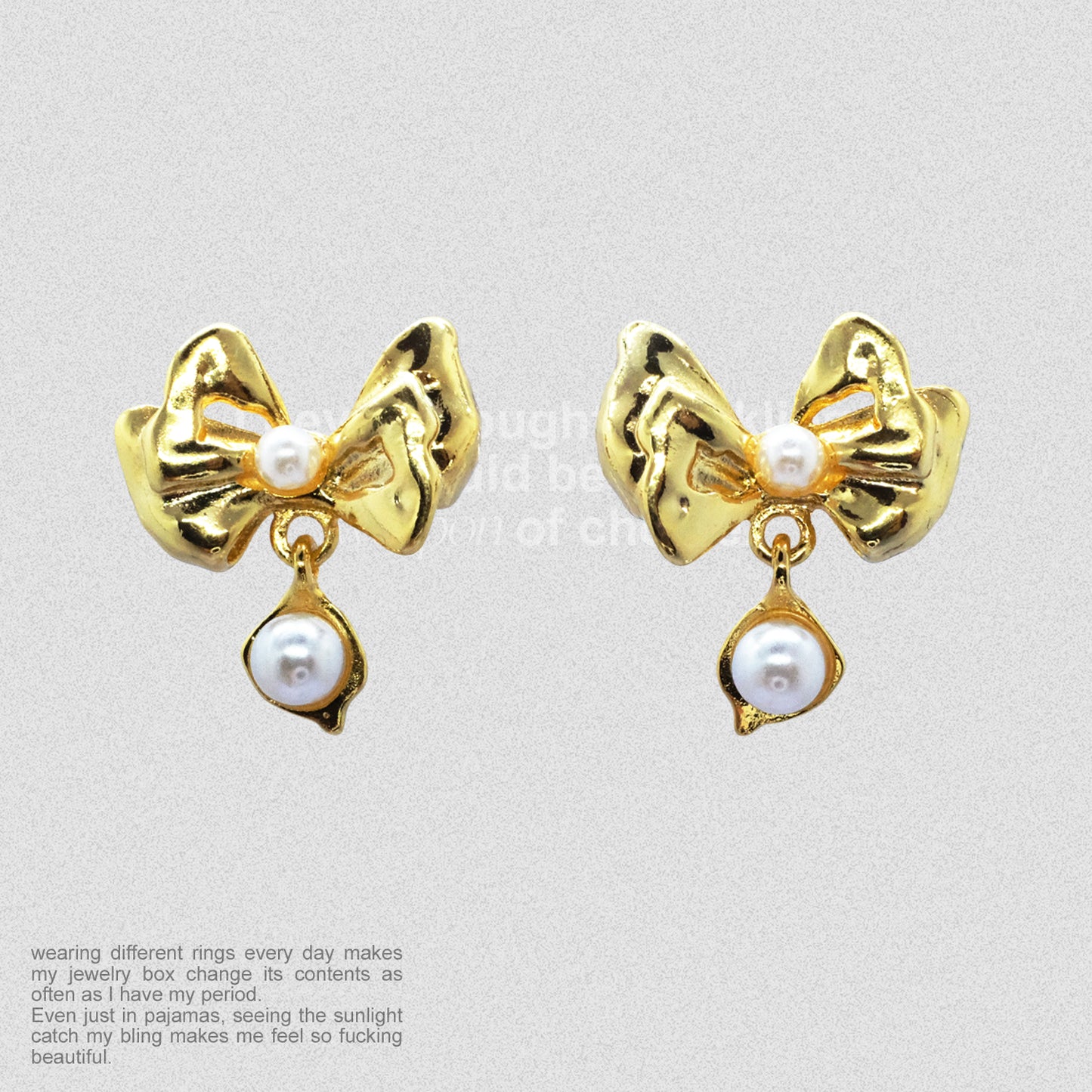 Butterfly pearl earrings