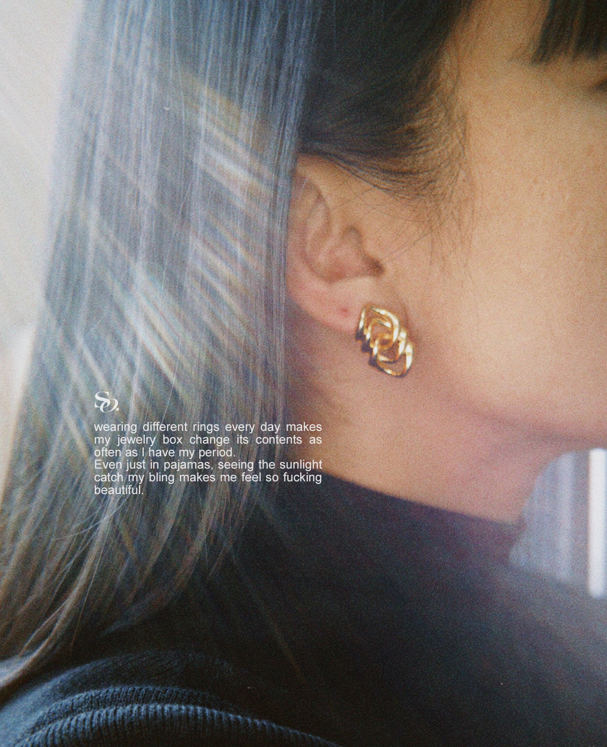 Golden wrapped earrings