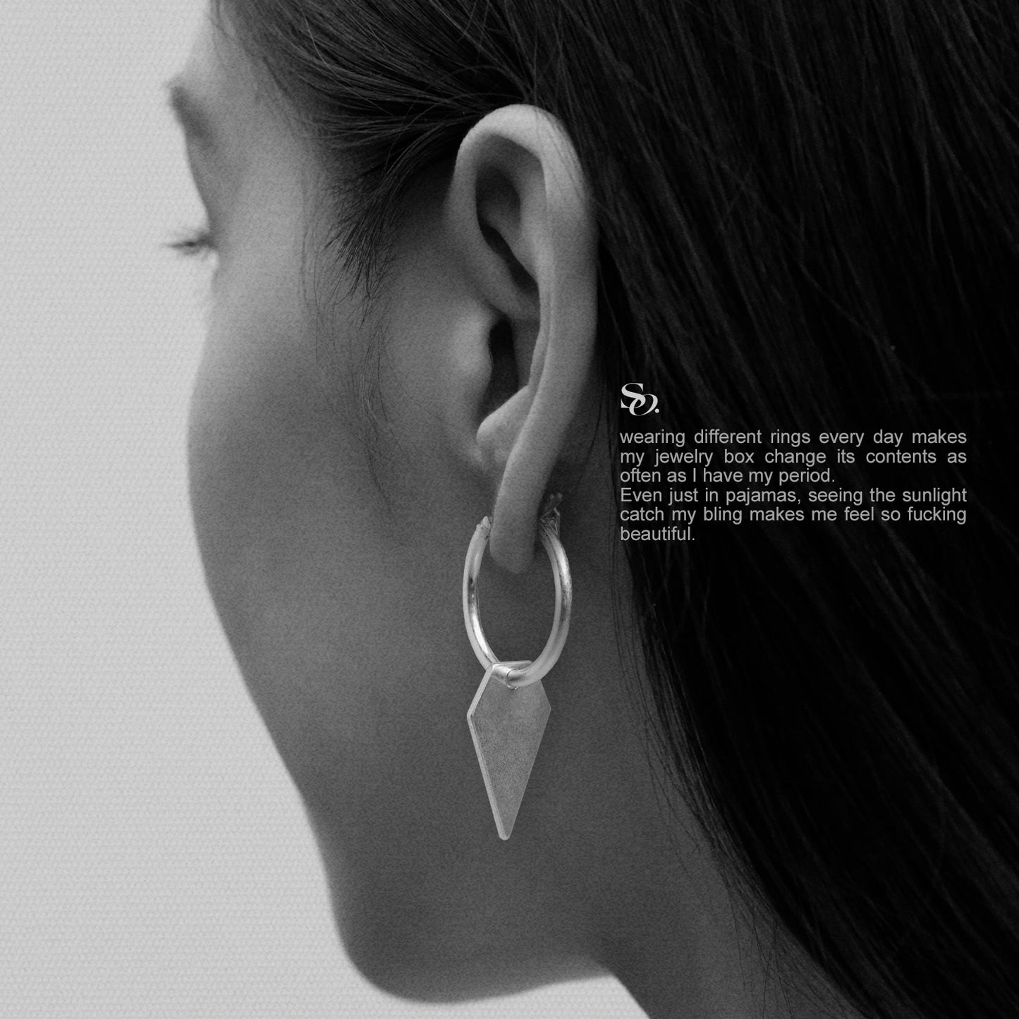 Unpolished A&B Sides Earrings