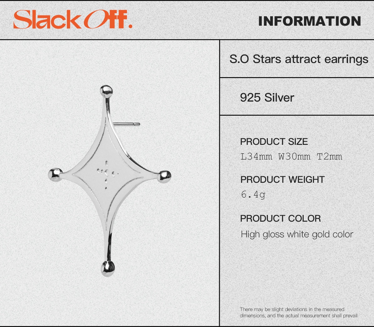 Vintage Star-shaped Pure Silver Earrings