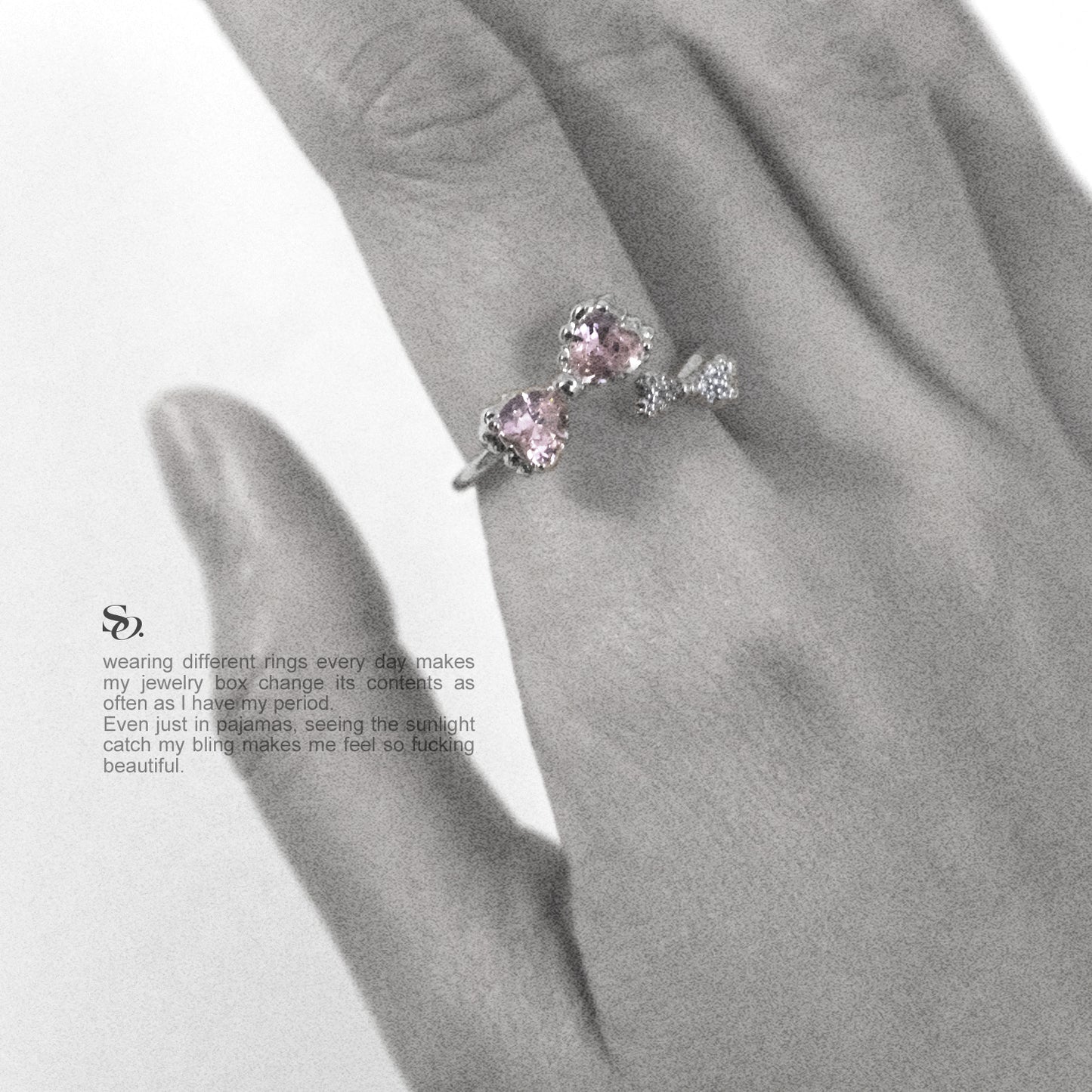Pink bow ring