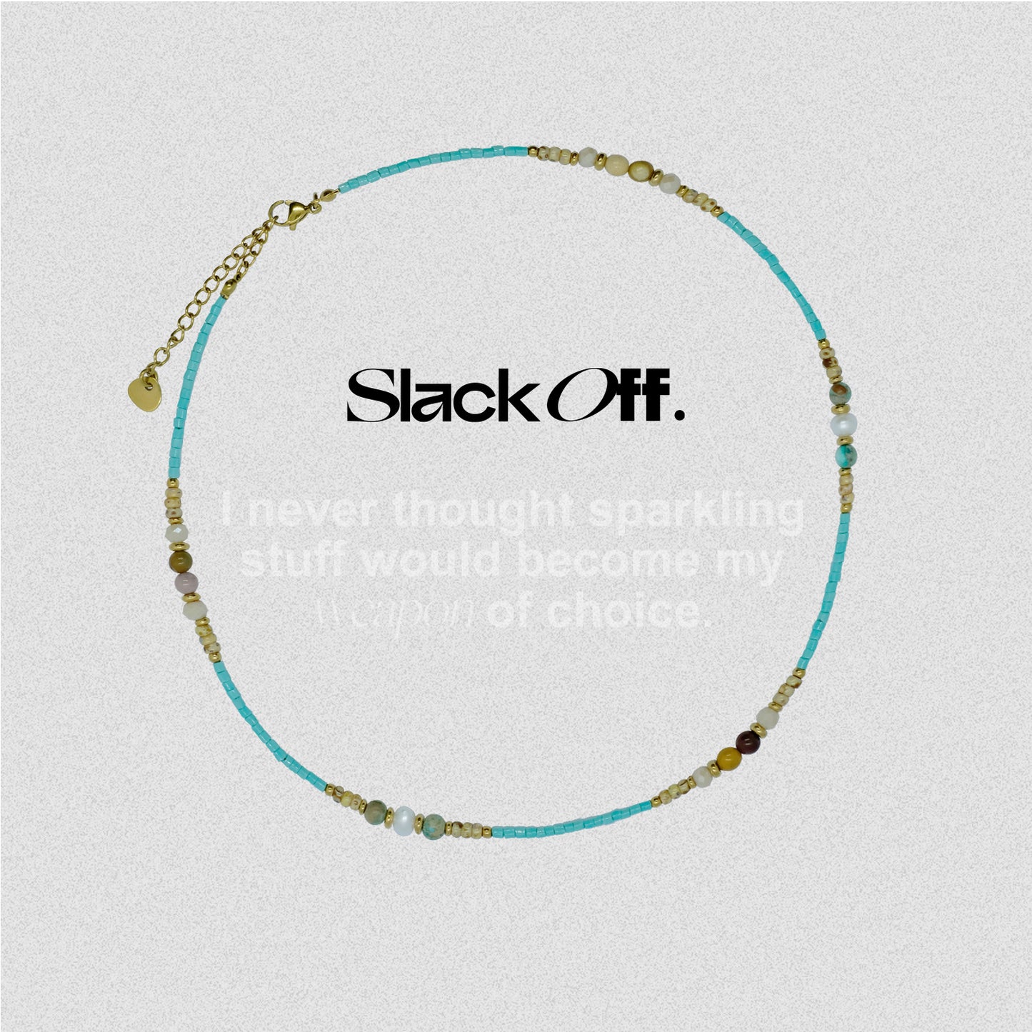 Half blue floral necklace