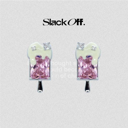 Diamond ice cream earrings