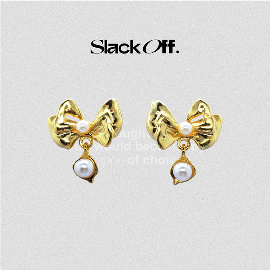 Butterfly pearl earrings