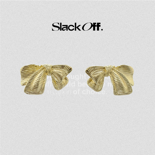 Golden bow earrings
