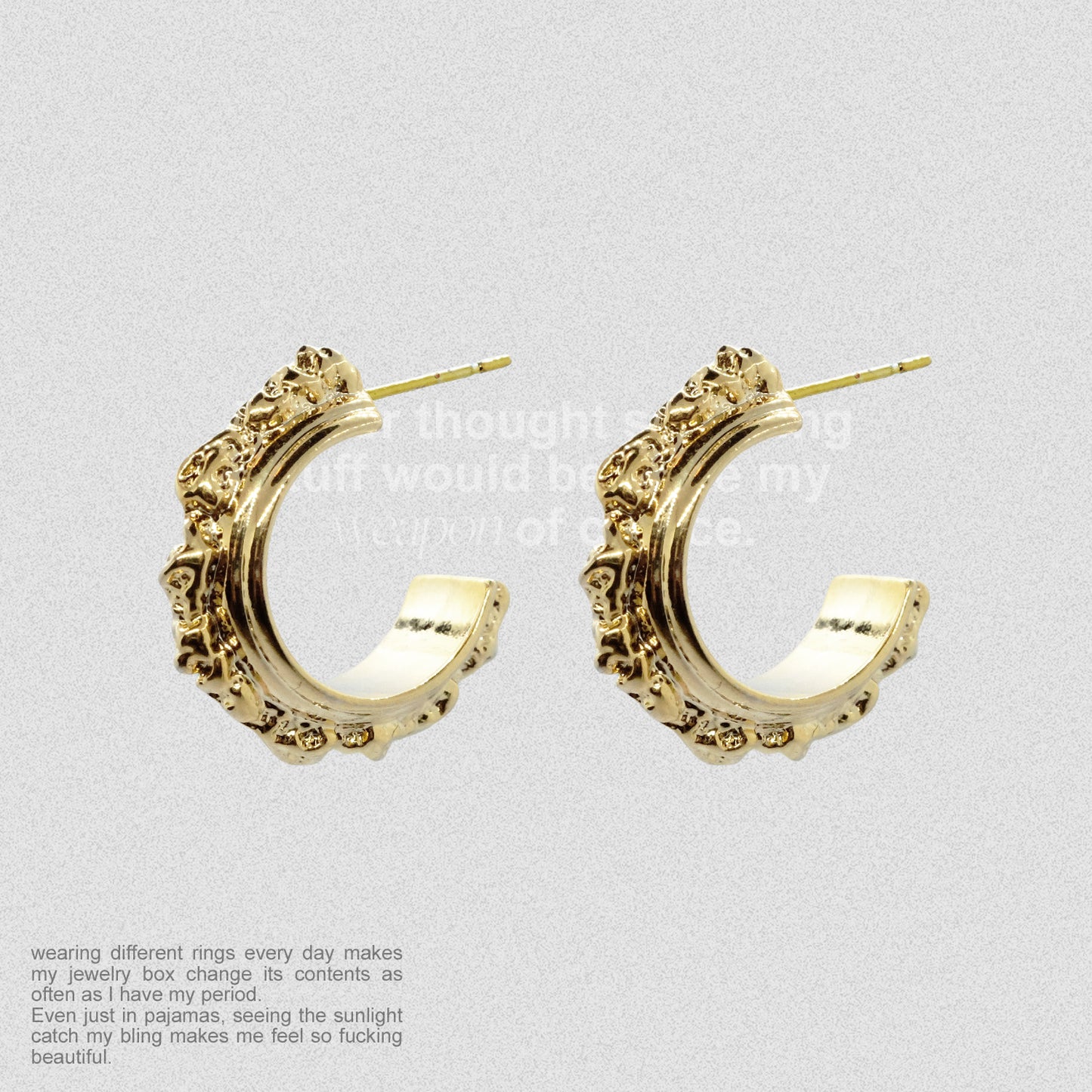 Golden European earrings