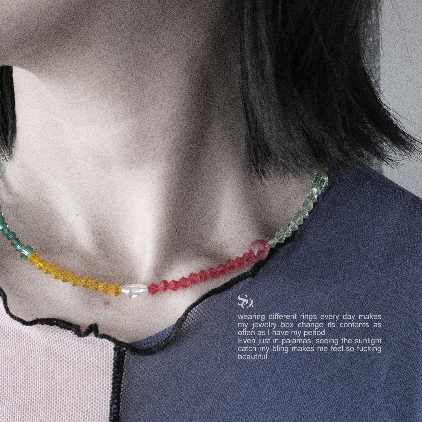 Colorful Light and Shadow Necklace
