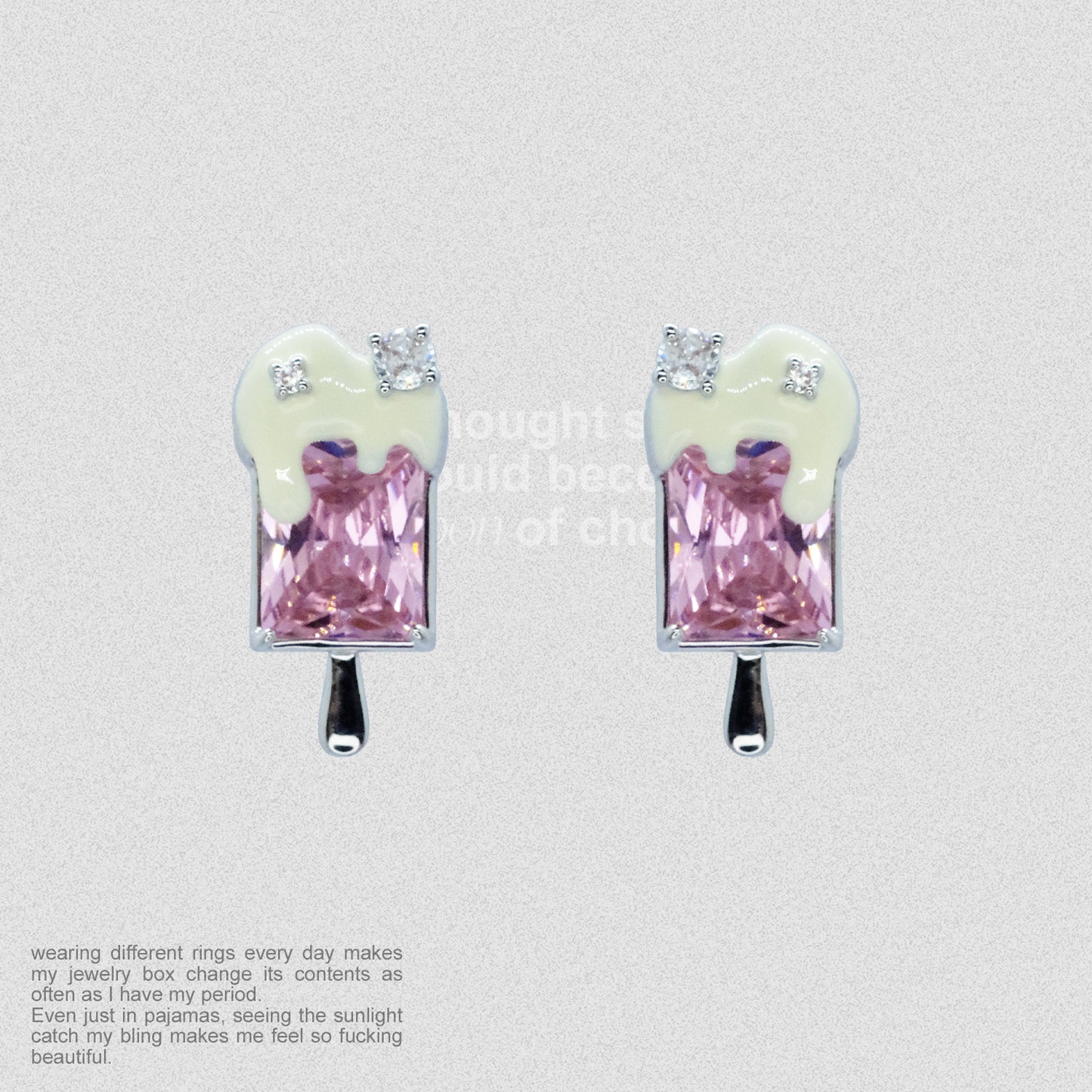 Diamond ice cream earrings