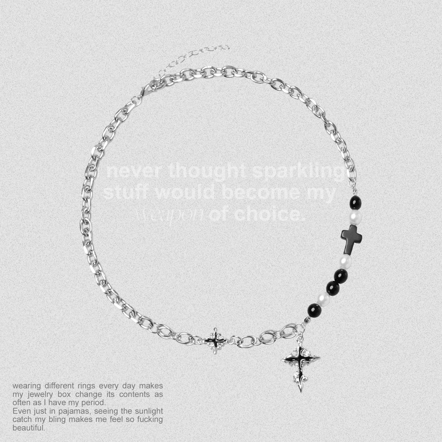 Asymmetric Cross Necklace