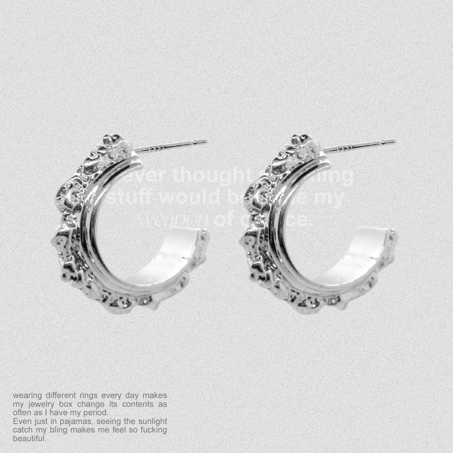 Silver European earrings