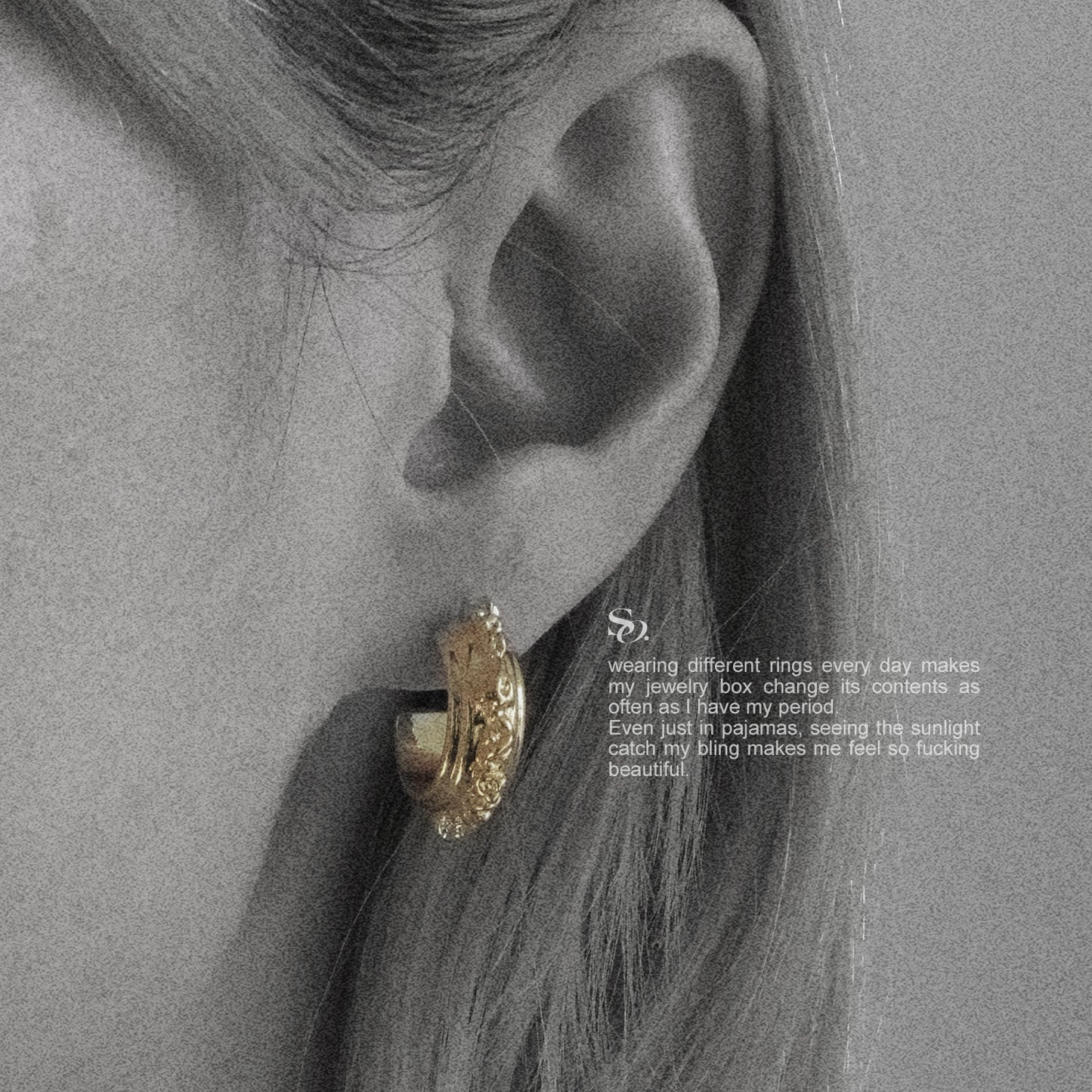 Golden European earrings