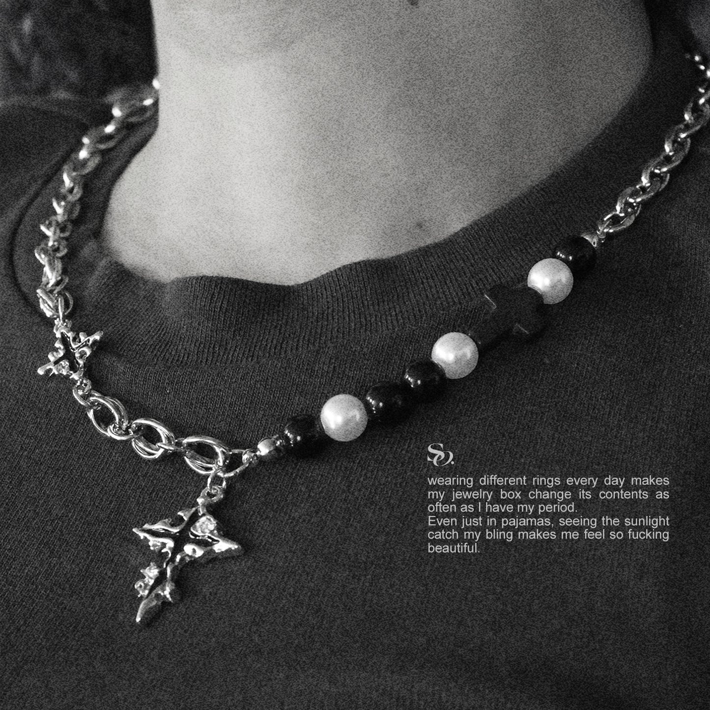Asymmetric Cross Necklace