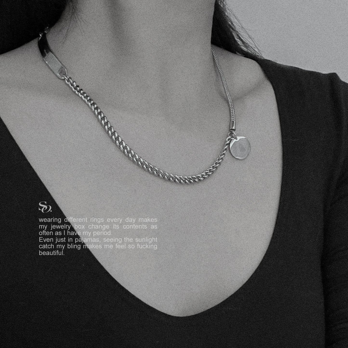 Unisex Minimalist Layered Design Titanium Steel Necklace