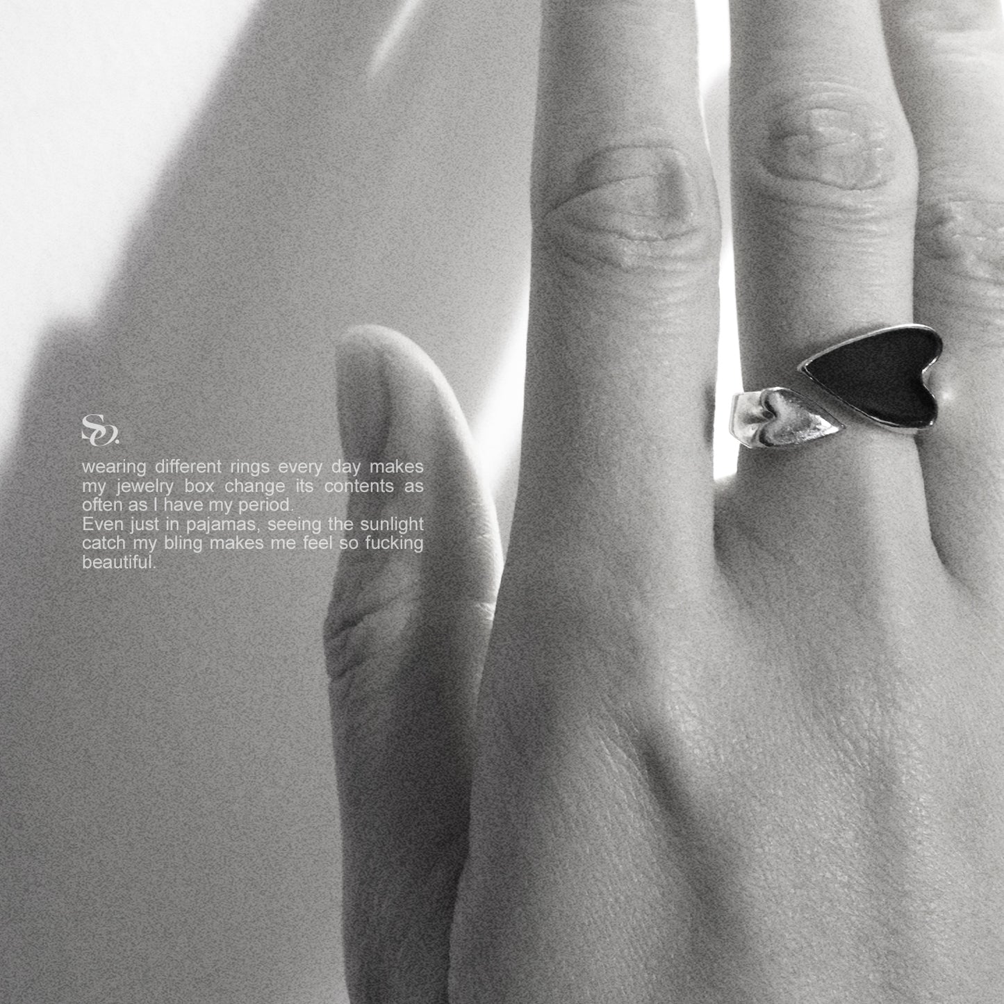 Black hearted ring
