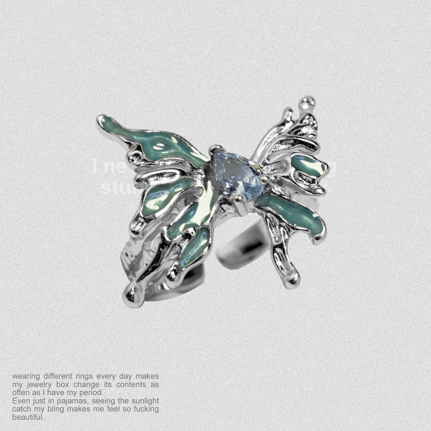 Blue Butterfly Ring