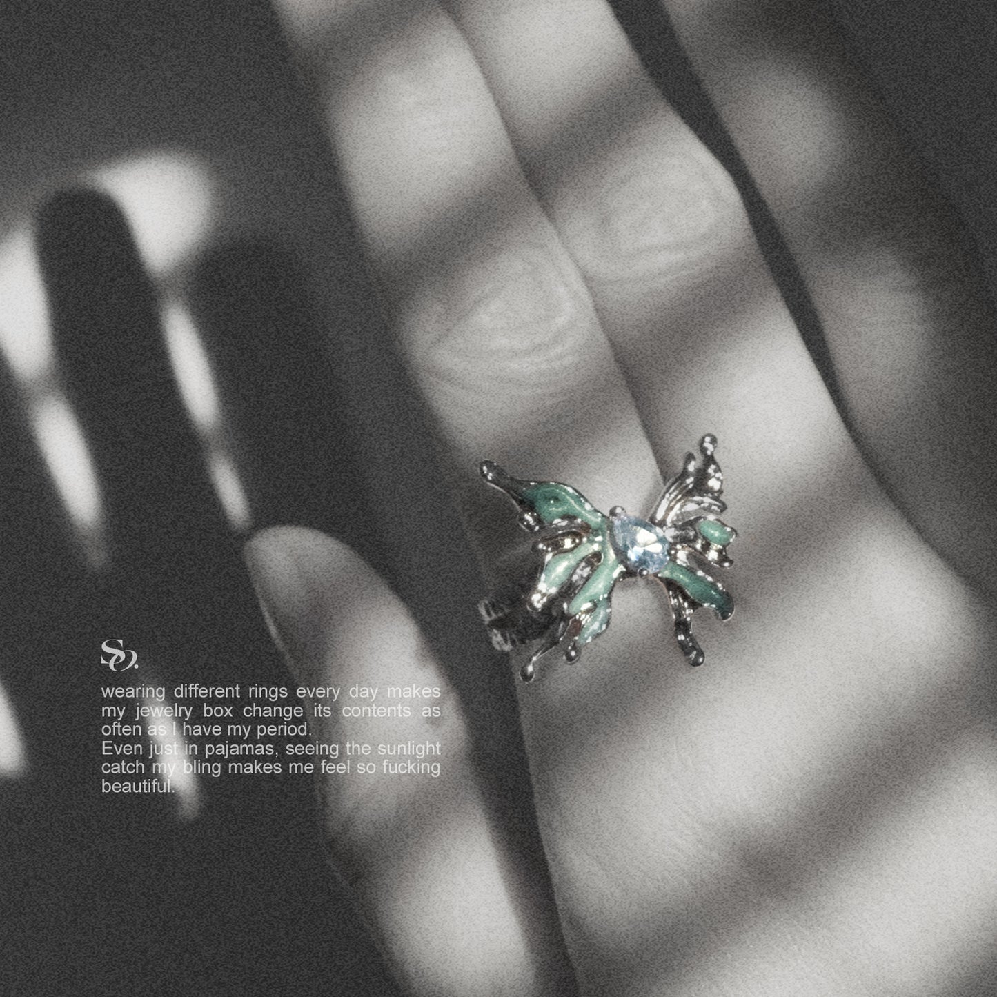 Blue Butterfly Ring