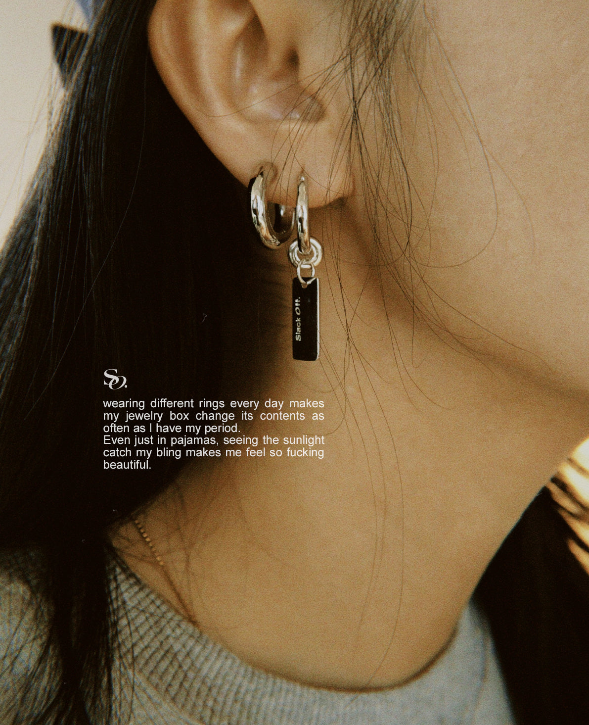 Sterling Silver Flag Earrings