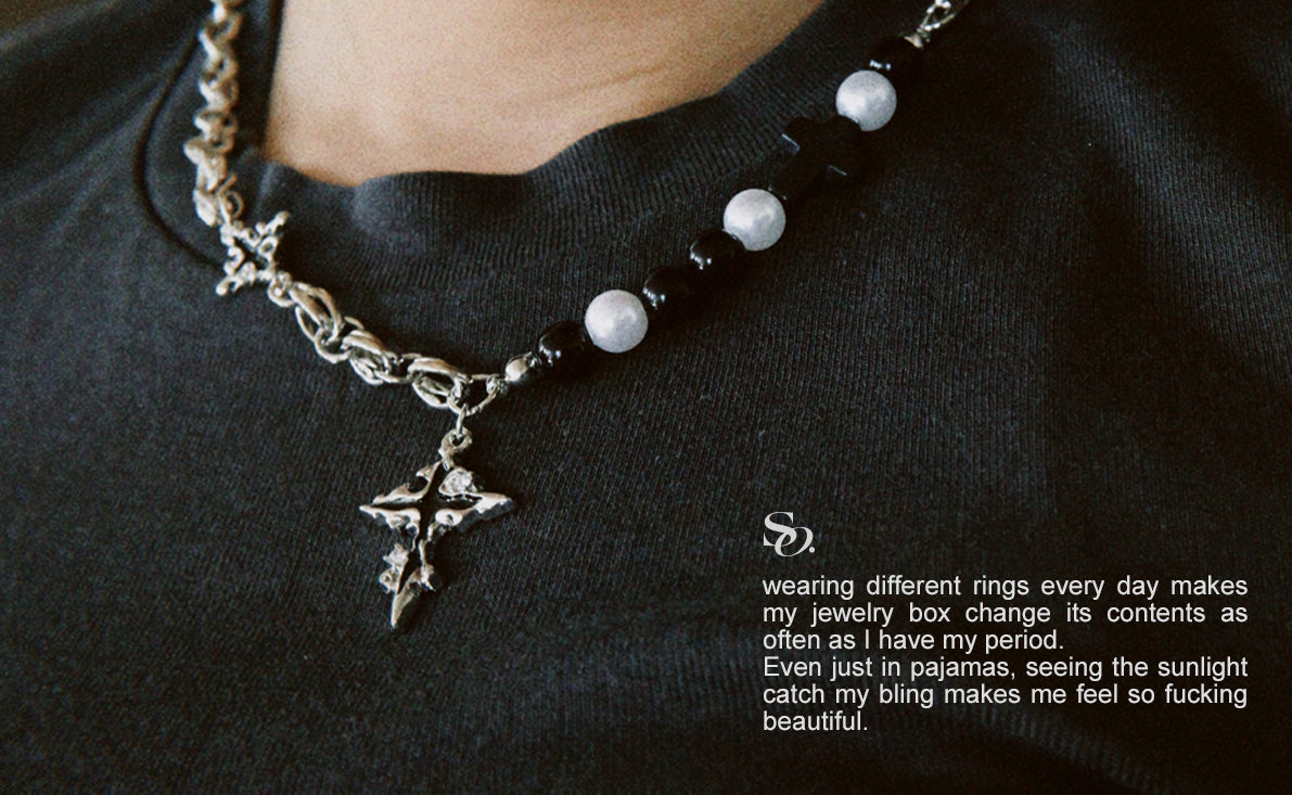 Asymmetric Cross Necklace