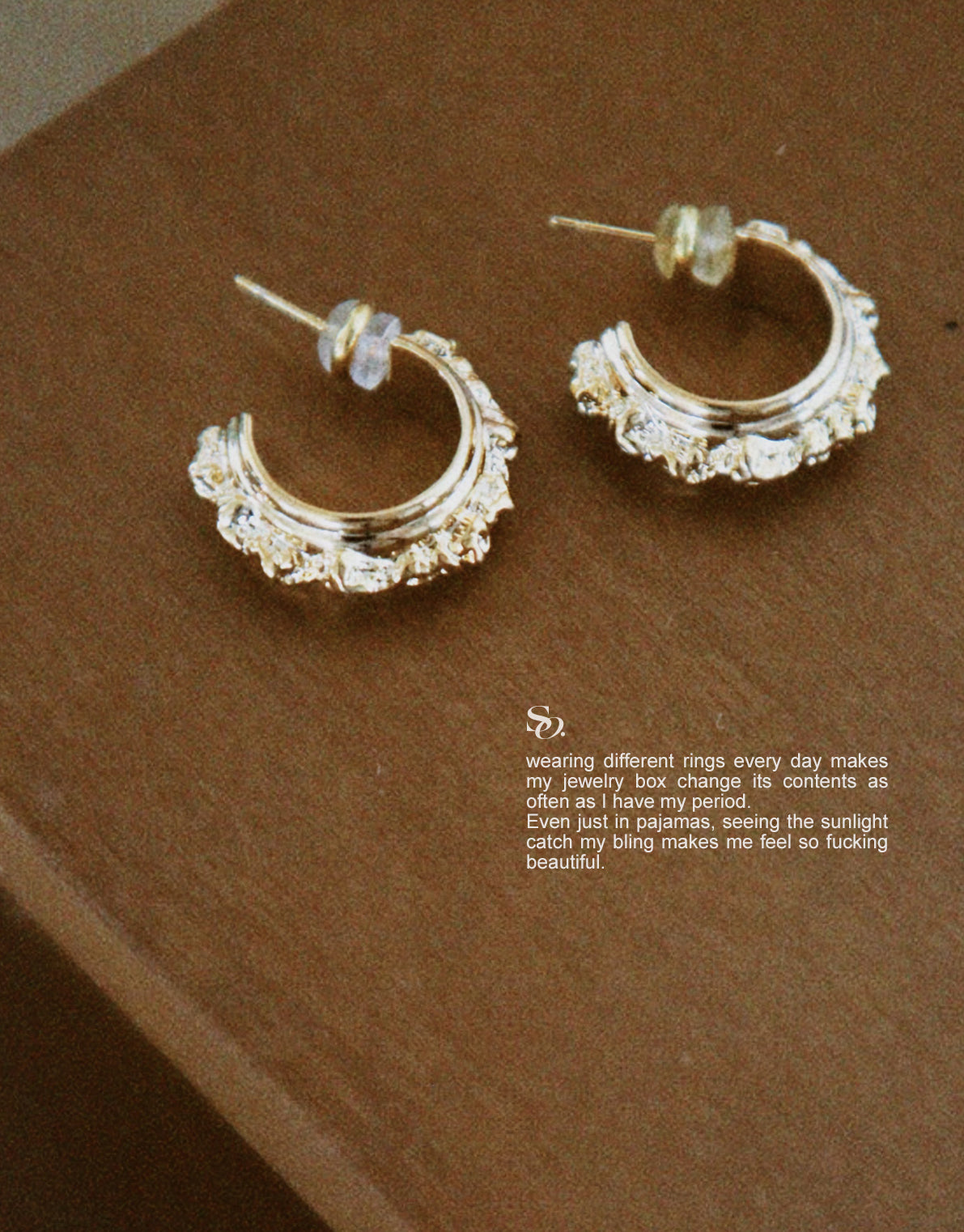 Golden European earrings