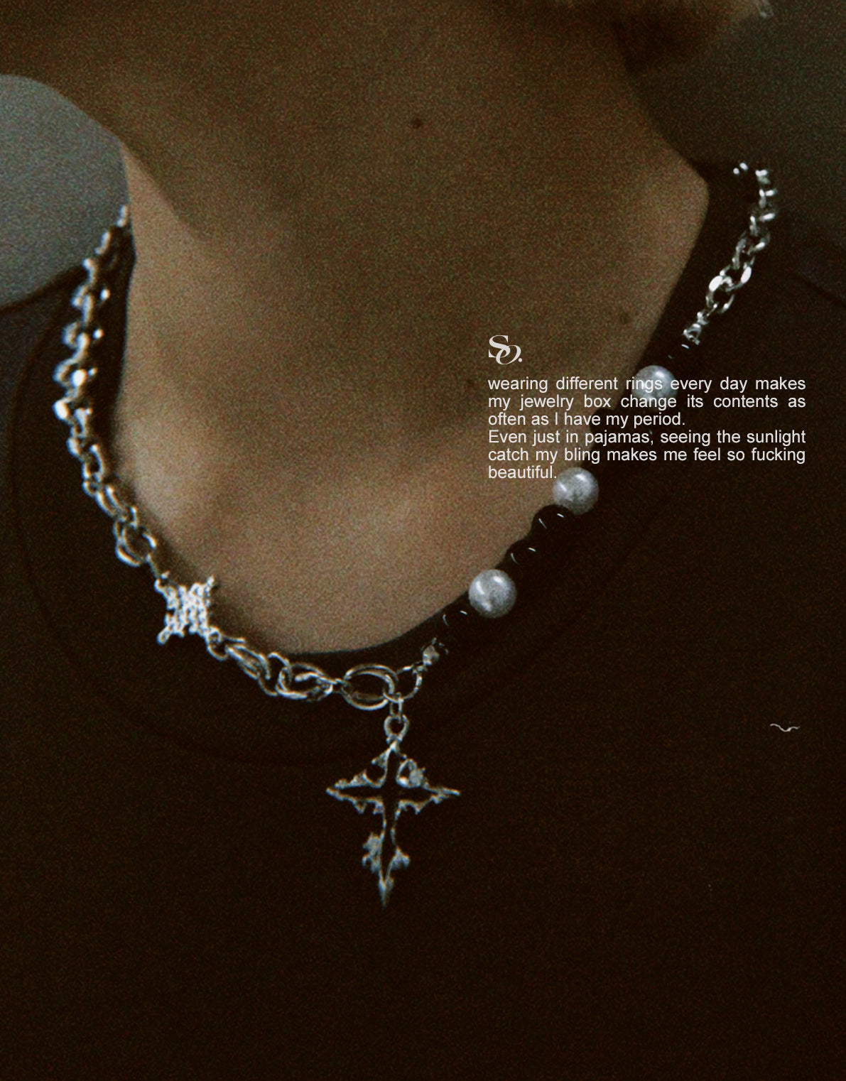 Asymmetric Cross Necklace