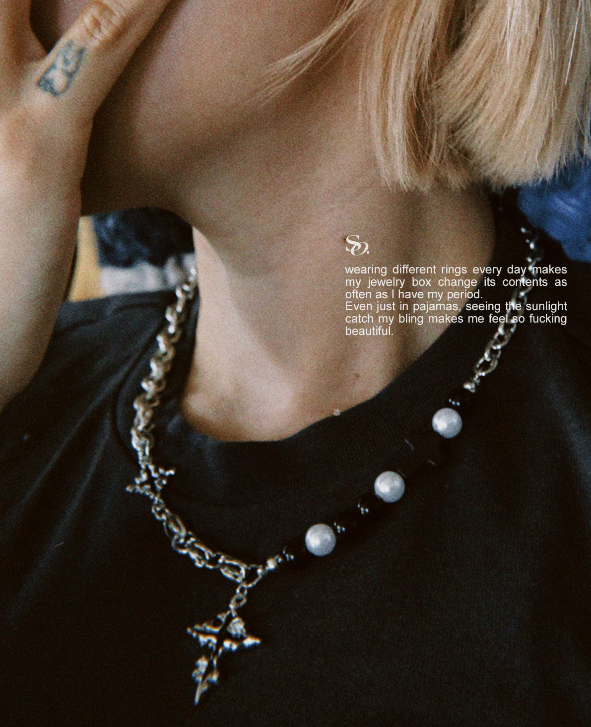 Asymmetric Cross Necklace