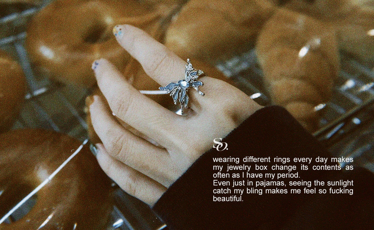 Blue Butterfly Ring