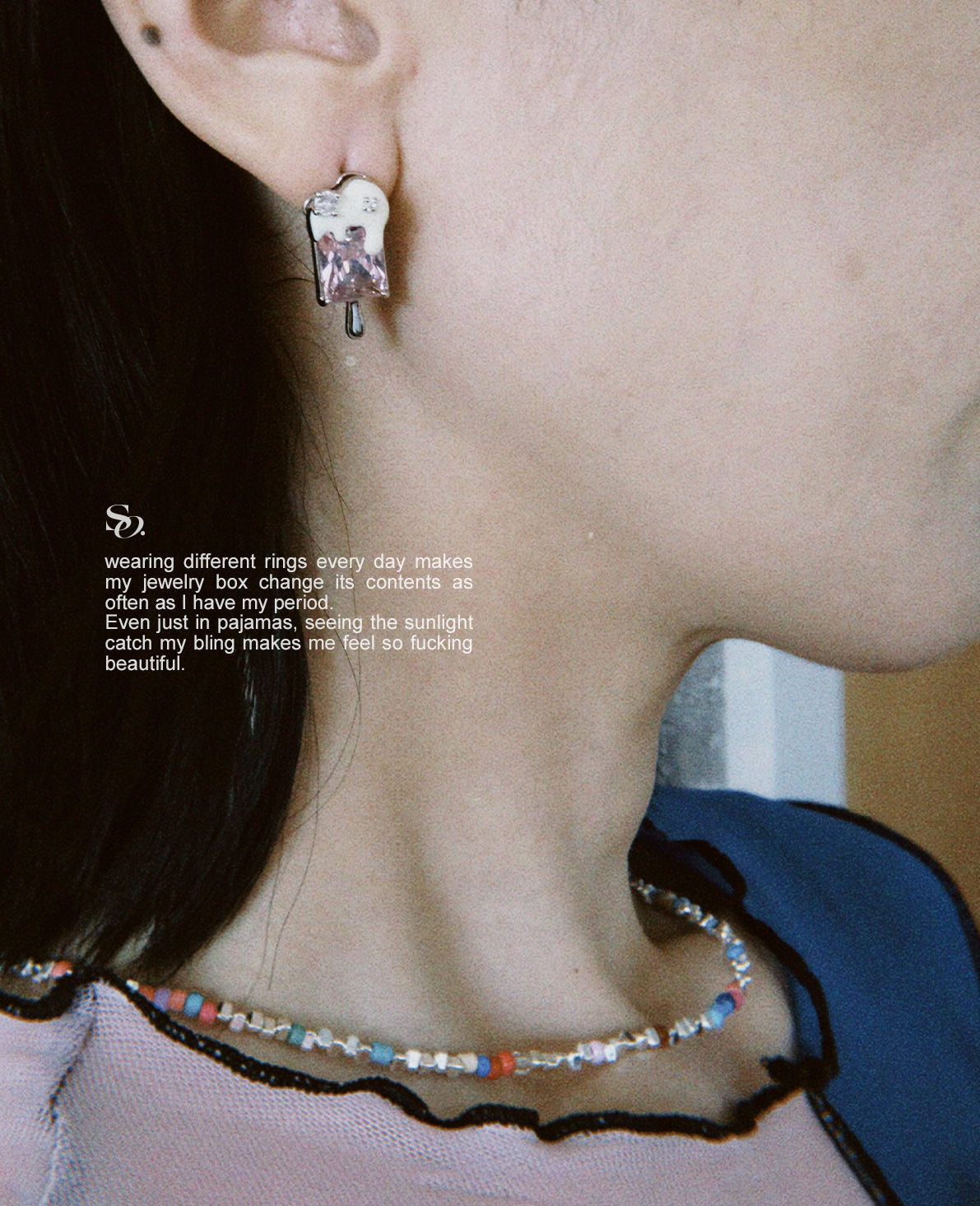 Diamond ice cream earrings