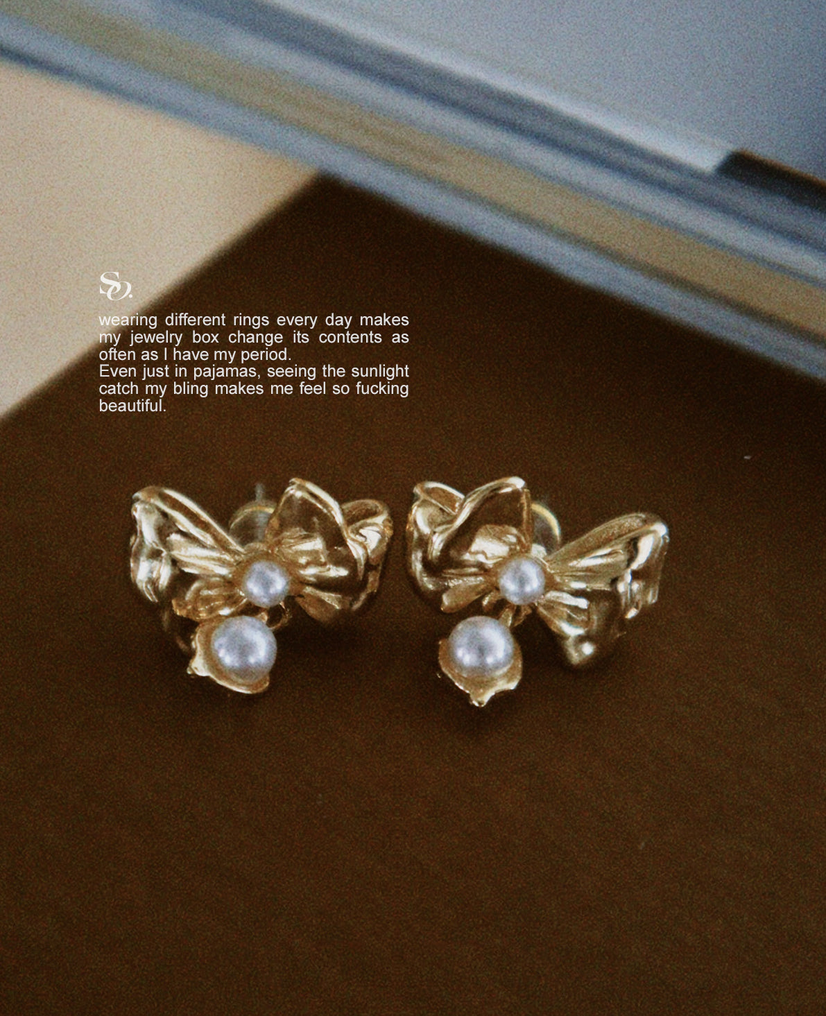 Butterfly pearl earrings