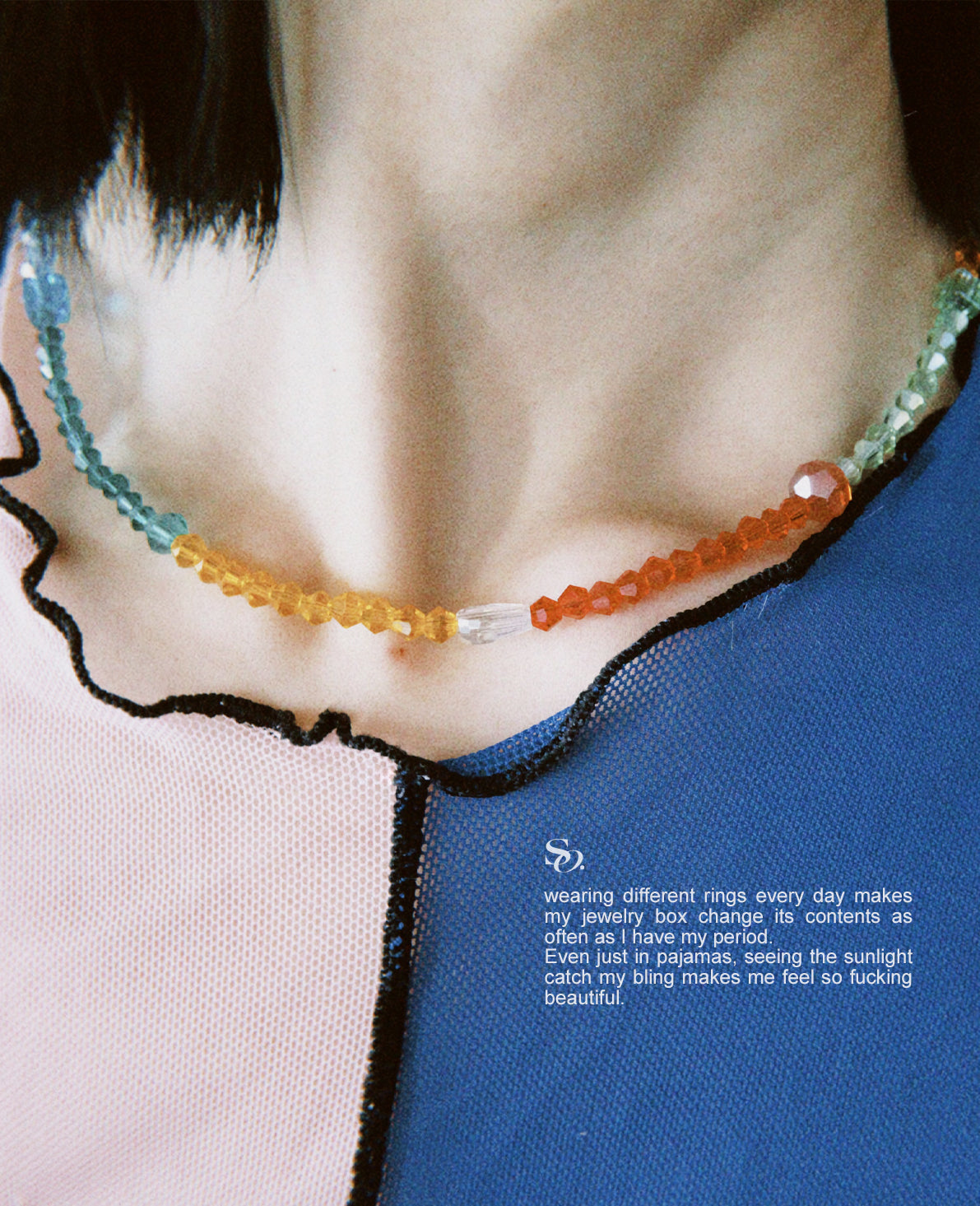 Colorful Light and Shadow Necklace