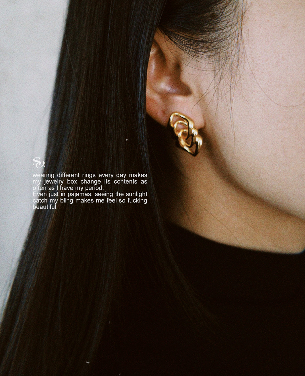 Golden wrapped earrings