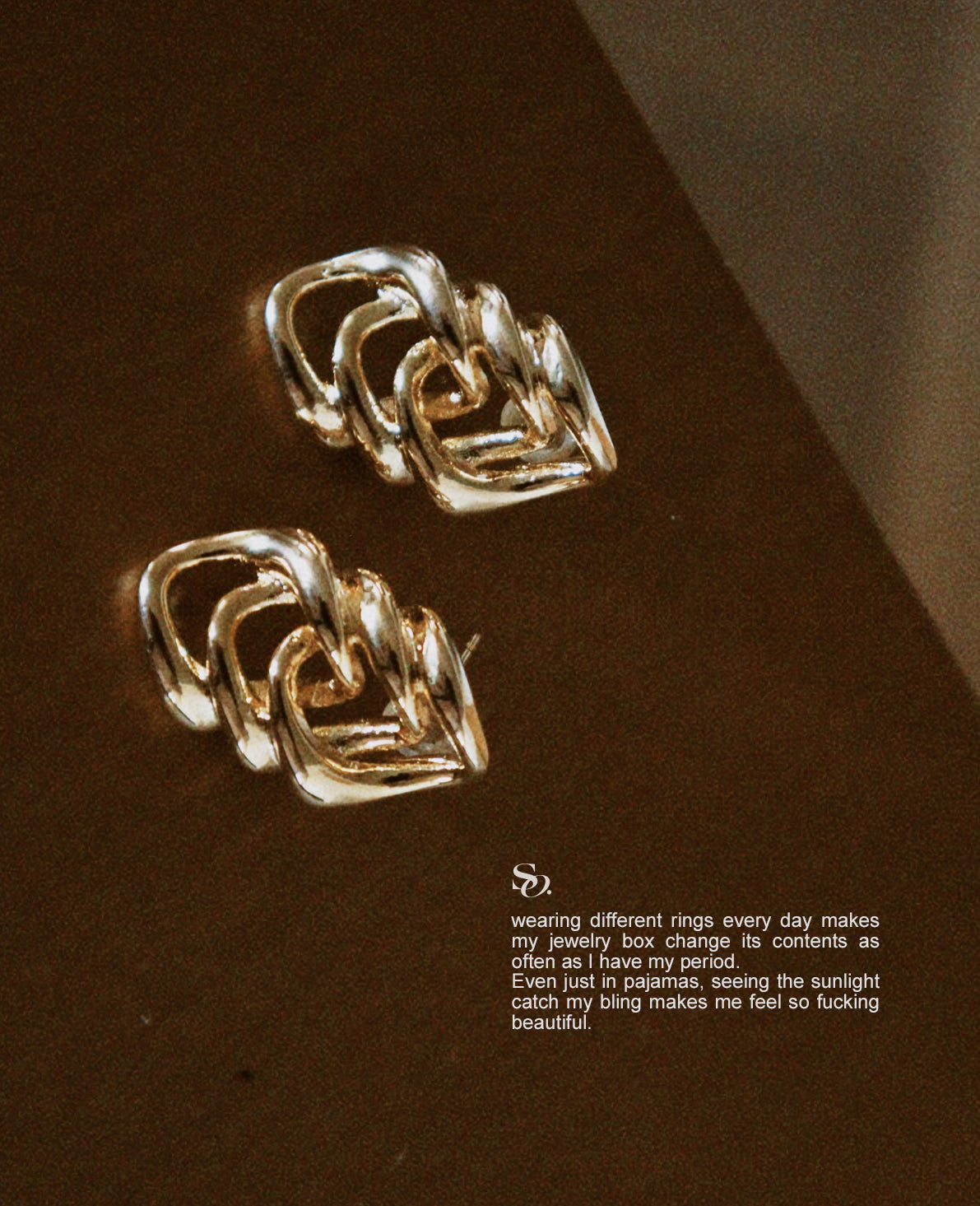 Golden wrapped earrings