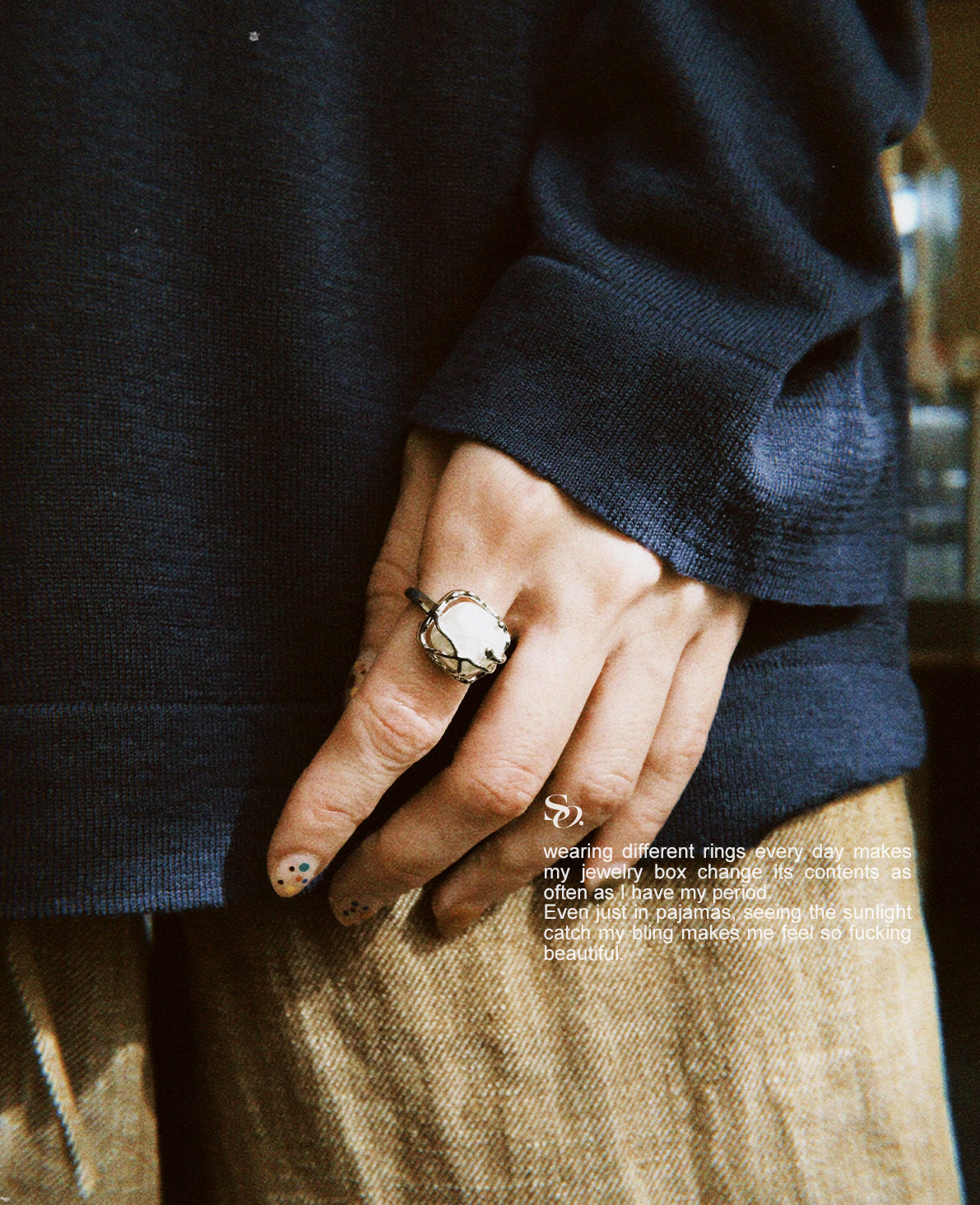 Twisted Gemstone Ring