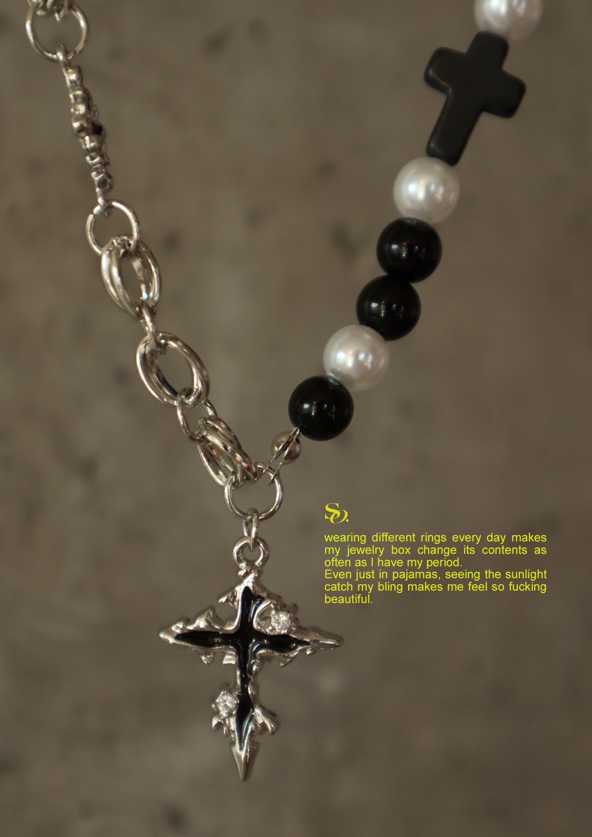 Asymmetric Cross Necklace