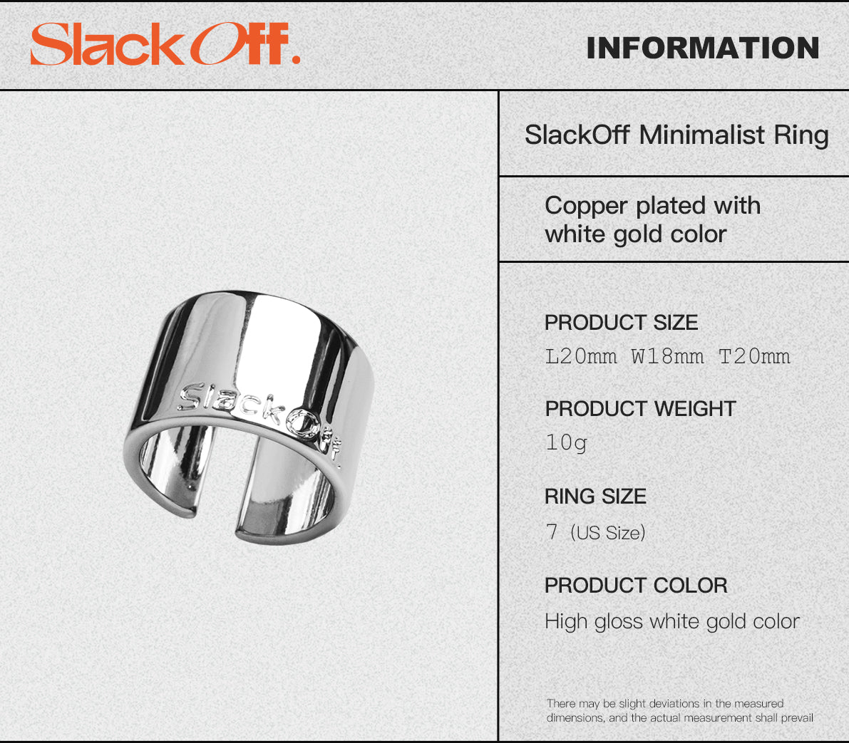 SlackOff Minimalist Ring