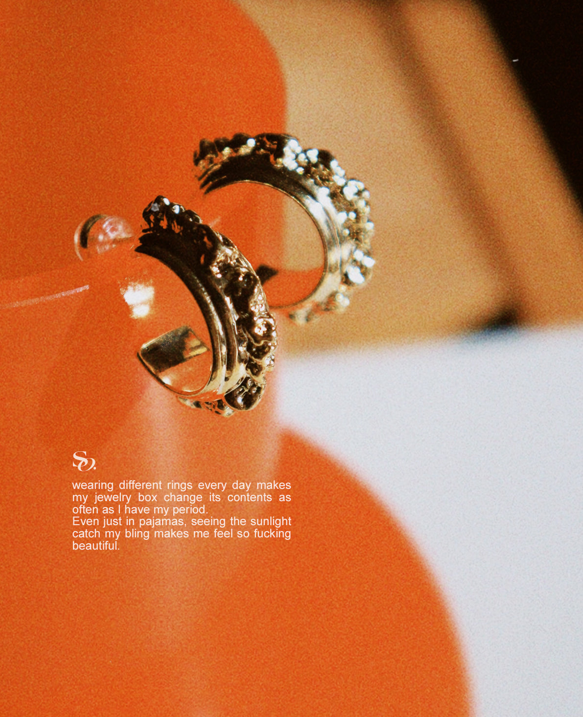 Golden European earrings