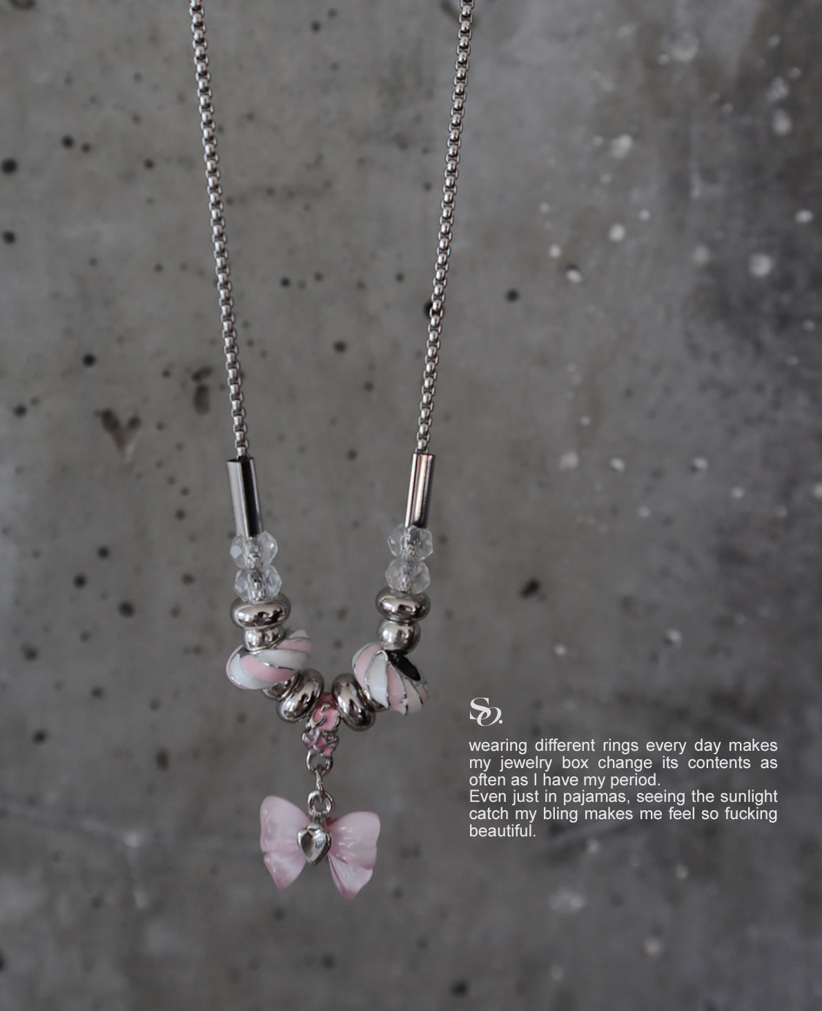 Pink Bow Necklace